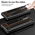 thumbnail image 2 of Case for Samsung Galaxy Z Fold 4 with Stylus & S Pen Holder, Kickstand Alloy CD Camera Protector Vintage Classic Leather Mil-Grade Protection Anti-Scratch Shockproof Protective Case, Coffee, 2 of 14