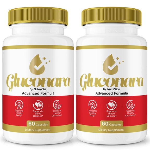 (2 Pack) Gluconara – Original Formula with a Clean Blend to Support Healthy Circulation, Natural Energy & Balanced Levels | Just 2 Easy-to-Swallow Pills Daily (120 Capsules)