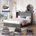 thumbnail image 5 of ZAFLY Solid Wood Queen Size Murphy Chest Bed, Convertible Wall Bed into Cabinet with Drawer and Usb Charging Station for Apartment/Bed Room, Gray, 5 of 8