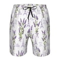 thumbnail image 4 of Naloa Lavender Flowers Men's Beach Shorts, Surfing shorts, Swim trunks, Quick Dry Swim Trunks for Surfing Beach Fun - Large, 4 of 9