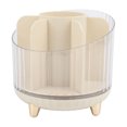 thumbnail image 4 of Soporte giratorio para brochas de maquillaje, organizador de escritorio de gran capacidad para guardar cosméticos y pintalabios, color blanco crema., 4 of 14