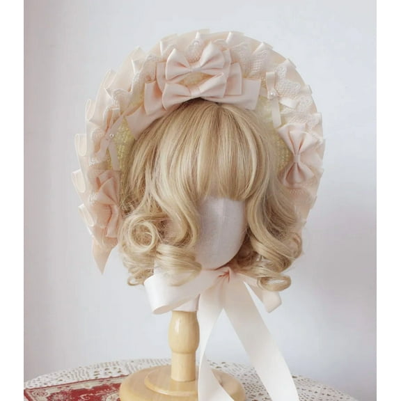 Original Design Hand-made Maiden Elegance Vintage Bonet Hat Lolita Victoria Flat Cap Skirt Accessories