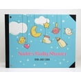 thumbnail image 2 of Darling Souvenir Blue Hanging Baby Objects Personalized Printed Baby ShowerGuestBookHardbound Cover Sign InBookRegistry Scrapbook-9 x 12 Inches, 2 of 4