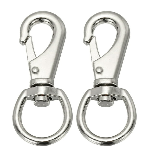Uxcell 2 Pcs Clips à Pression Pivotants pour Drapeau, Crochets à Pression en Alliage Robuste de 2,7 Pouces, Ton Argenté
