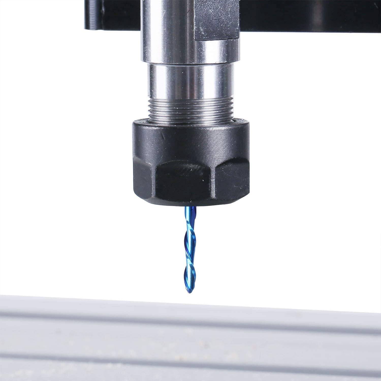 SainSmart Genmitsu 10Pcs Nano Blue Coat Ball Nose End Mill CNC Router Bits, 1/8" Shank Spiral Upcut 2 Flute End Mill Set (3.175 x 17 x 38mm)