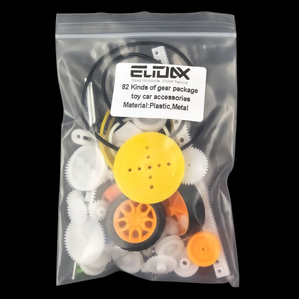 EUDAX 82 pcs Plastic Gear Package Kit DIY Gear Assortment accessories set for 