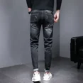 thumbnail image 5 of Pantalones ajustados casuales elásticos para hombre, pantalones vaqueros elásticos para hombre, pantalones ajustados recortados, ajustados, negros, estilo vintage Y2k, tallas Xs, 5 of 5