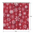 thumbnail image 5 of Merry Xmas Bathroom Curtain Set: Waterproof Polyester Shower Curtain (72x72) with 12 Hooks Snowflakes & Pine Trees Bathroom Curtain for Bathroom Decor, 5 of 5