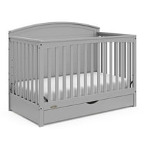 Graco Bellwood 5-in-1 Convertible Baby Crib with Drawer, Pebbe Gray