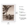 thumbnail image 2 of Hawaiian Hula Beach Dancers - Vintage Sepia Toned Photograph by Alan Houghton c.1960s - Japanese Unryu Rice Paper Art Print (Unframed) 17 x 22 in, 2 of 4