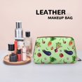 thumbnail image 4 of Eggplant chilies onion garlic Makeup Bag, Large Capacity Travel Cosmetic Bag for Women Girls- Travel Toiletry Bag Leather Portable Waterproof Makeup Case Organizer with Handle, 4 of 4