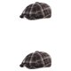 thumbnail image 2 of Sonducket Boina sombrero a cuadros fieltro invierno cálido Unisex Festival al aire libre Camping senderismo nieve esquí moda gorra plana hombre Type1 NO1, 2 of 6