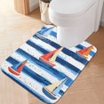 thumbnail image 2 of Yayeee Bath Rug for Bathroom Floor Non Slip Rectangle Fluffy Soft Absorbent Mat, 16"x24", Blue Sailboats, 2 of 7
