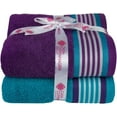 thumbnail image 5 of Casa Copenhagen Designed in Denmark 550 GSM 2 Large Bath Towels 2 Large Hand Towels 2 Washcloths, Super Soft Egyptian Cotton 6 Towels Set for Bathroom, Kitchen & Shower - Violet Indigo + Teal Green, 5 of 6