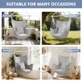 thumbnail image 6 of Large Hammock Chair Swing, Relax Hanging Rope Swing Chair with Detachable Metal Support Bar & Two Seat Cushions, Cotton Hammock Chair Swing Seat for Yard Bedroom Patio Porch Indoor Outdoor, 6 of 7