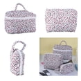 thumbnail image 2 of Quilted Makeup Bag with Zipper Large Flower Toiletry Storage Handbag for Women, 2 of 16