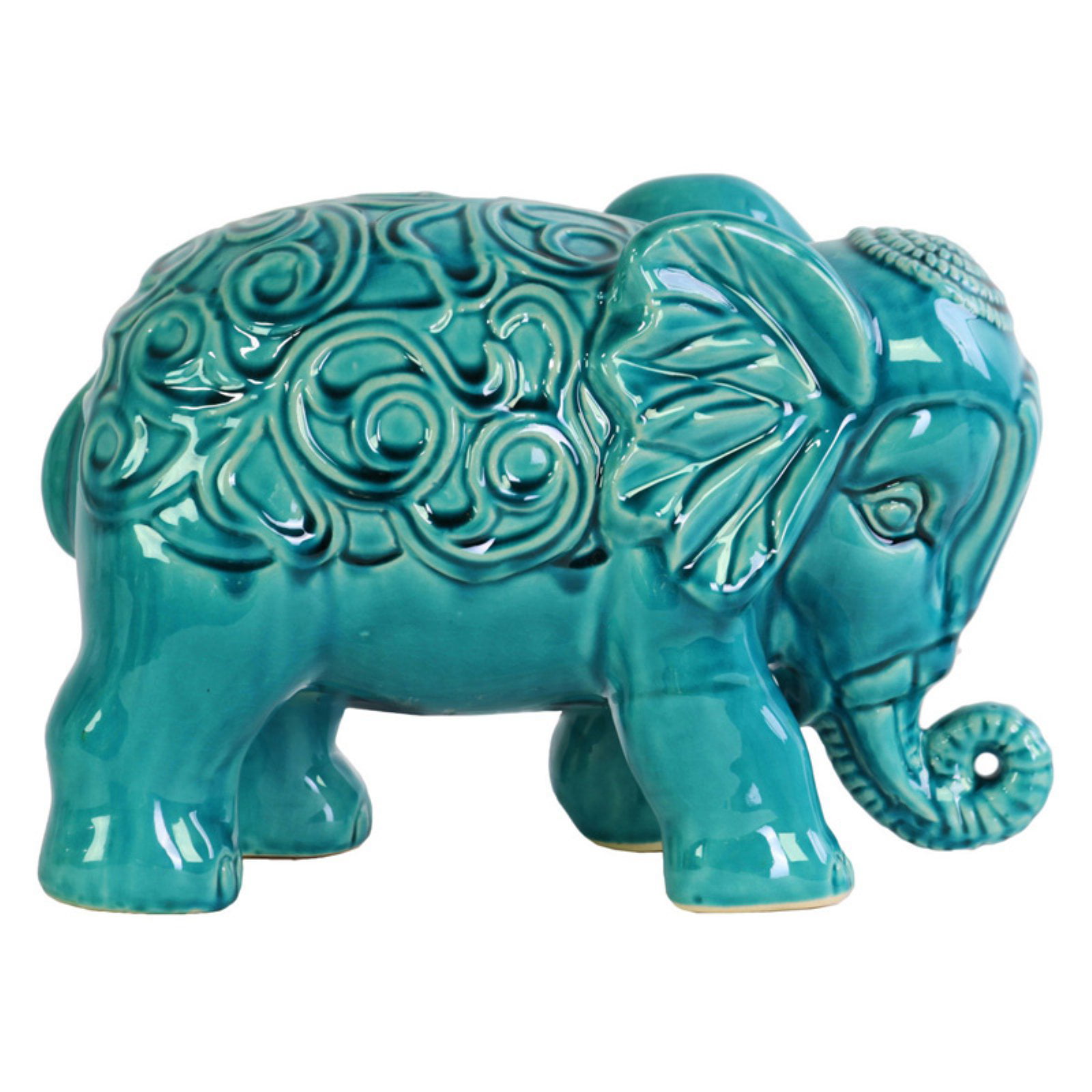 Urban Trends Collection: Ceramic Elephant Figurine, Gloss Finish ...