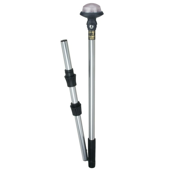 Perko 1451DP8CHR Delta-Series White All-Round Fold-In-Half Pole Light - 60" Height, 40° Adjustable Head