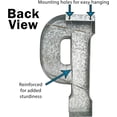 thumbnail image 2 of 20" Metal Letter "P" Wall Decor, Silver with Rusted Edges, Galvanized Wall Mountable Decoration for Country, Mid-Century, or Farmhouse Themed Room or Event, 2 of 6