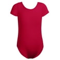 thumbnail image 3 of Girls Ballet Leotards with Removable Skirt Short Sleeve Ballet Dance Dress Outfit Kids Gymnastics Costume, 3 of 6