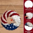thumbnail image 5 of Patriotic Eagle Wooden Door Wreath with American Flag Design, 30cm Flat 4th of July Decor, 5 of 5