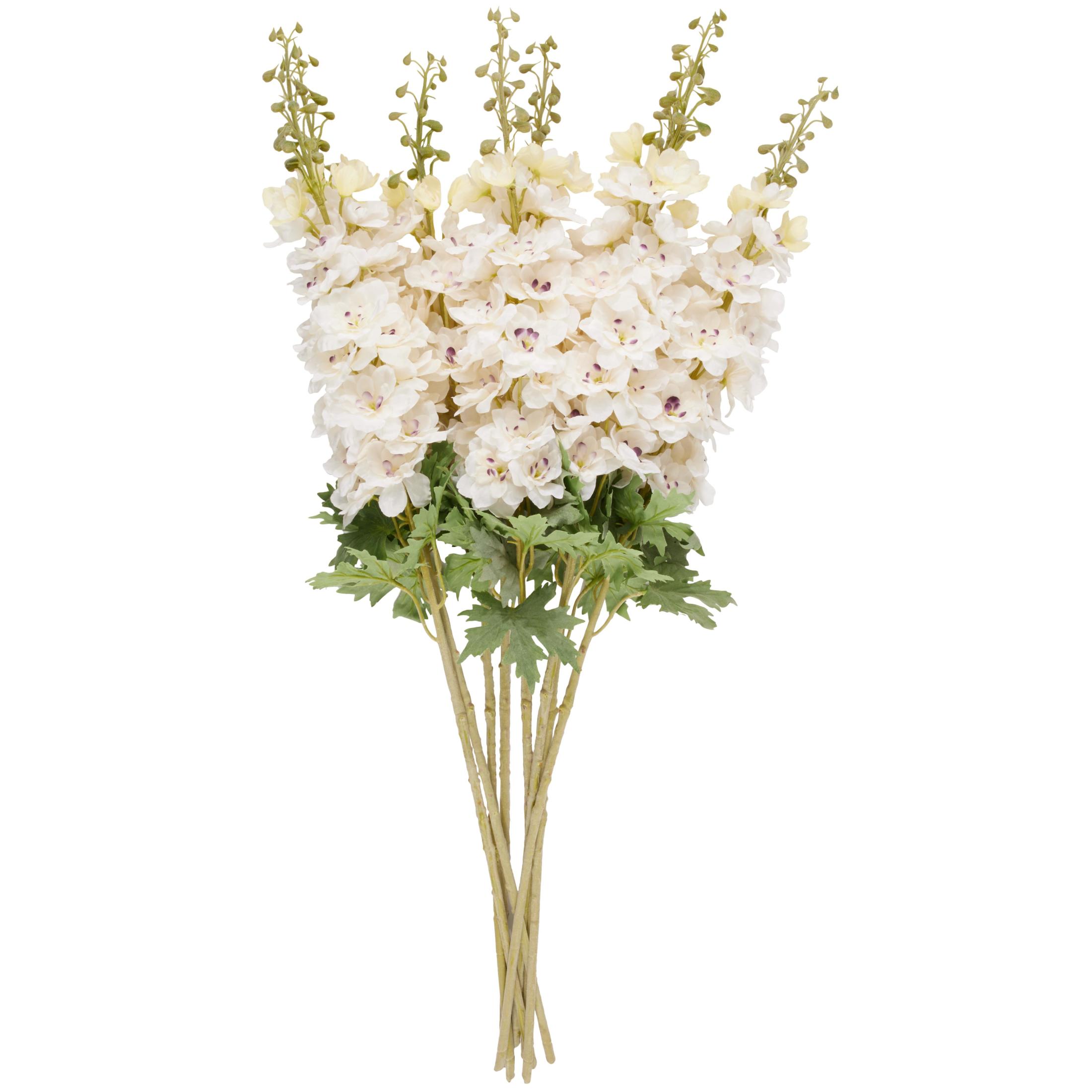 38" Plastic Floral Tall Delphinium Artificial Flower Stem, by DecMode (8 Count)