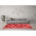 thumbnail image 3 of Ahgly Company Machine Washable Indoor Square Abstract Red Modern Area Rugs, 5' Square, 3 of 4
