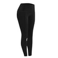 thumbnail image 6 of Audhol Yoga Leggings Fleece Lined Leggings Women Tummy Thermal Warm High Waisted Hiking Running Tights Yoga Pants with Pockets Fleece Yoga Pants Women Black M, 6 of 9