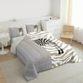 thumbnail image 3 of Feelyou Fashion Zebra Print Full Size Comforter Sets, Cartoon Wildlife Animal Bedding Comforter Set, Teens Kids Boys Girls Reversible Bedding Sets, Microfiber Bedroom Decor, 3-Piece, 3 of 8