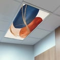 thumbnail image 2 of 3 Pack Abstract Graffiti Fluorescent Light Covers for Ceiling Lights Vintage Art Orange Blue Gold Lines Magnetic Ceiling Light Covers Overhead Light Filters for Office Classroom Home, 2 of 9