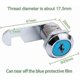 thumbnail image 2 of Silver Zinc Alloy Cam Lock Cylinder for Mailbox, Cabinet, Locker, 20mm, 2 of 5