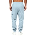 thumbnail image 4 of Men's Jogger Sweatpants Cargo Pockets Drawstring Waist Tapered Ankle Loose Fit Casual Athletic Everyday Outdoor Pants, 4 of 5