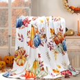 thumbnail image 2 of Fall Throw Blanket Autumn Pumpkins Throw Blanket Watercolor Harvest Maple Leaves Bed Blanket Soft Warm Cozy Blanket Flannel Fleece Throw Blanket Fuzzy Plush Blanket for Sofa Bed Couch 50" X 60", 2 of 6