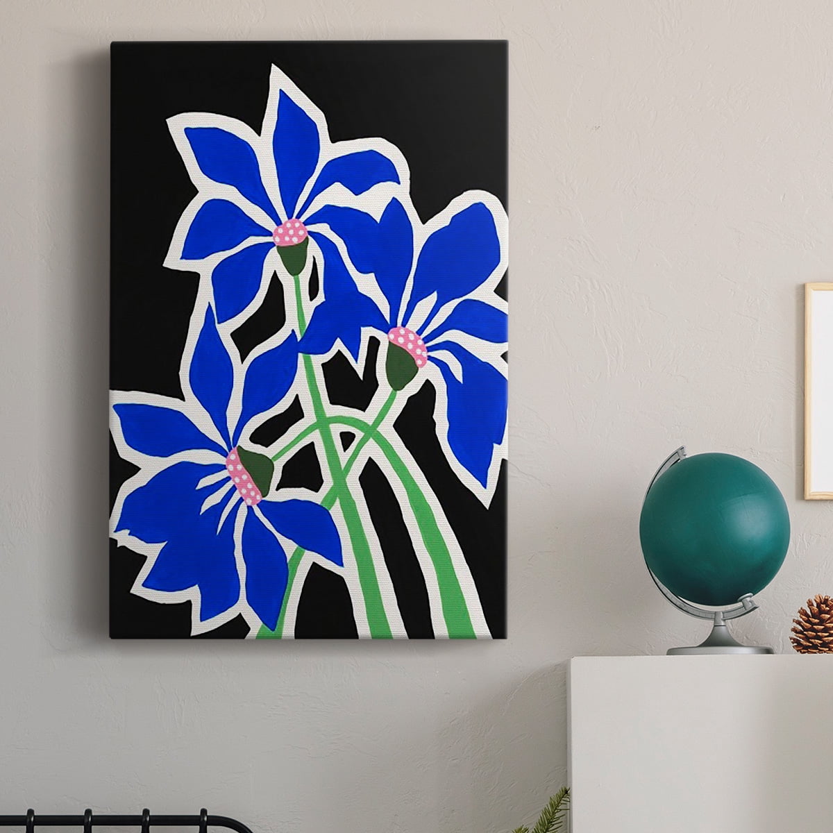 Pop Flowers IV Premium Gallery Wrapped Canvas - Ready to Hang