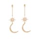thumbnail image 5 of Pendientes colgantes largos para mujeres y niñas, joyería de moda, lindo colgante dorado y plateado, pendiente de sol con estrellas de luna mejorados brillar  Electrónica, 5 of 5