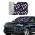 thumbnail image 2 of Yiaed Retro Rabbit Flower Print Car Windshield Sunshade Front Auto Car Front Window Sun Shade Foldable Sun Visor Shield Cover Auto Accessories for Sedan SUV Truck-Small, 2 of 5
