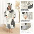 thumbnail image 3 of FORMRS Wearable Blanket Hoodie with Sleeves for Kids Cozy Flannel Sweatshirt, White Cute Cats, 3 of 7