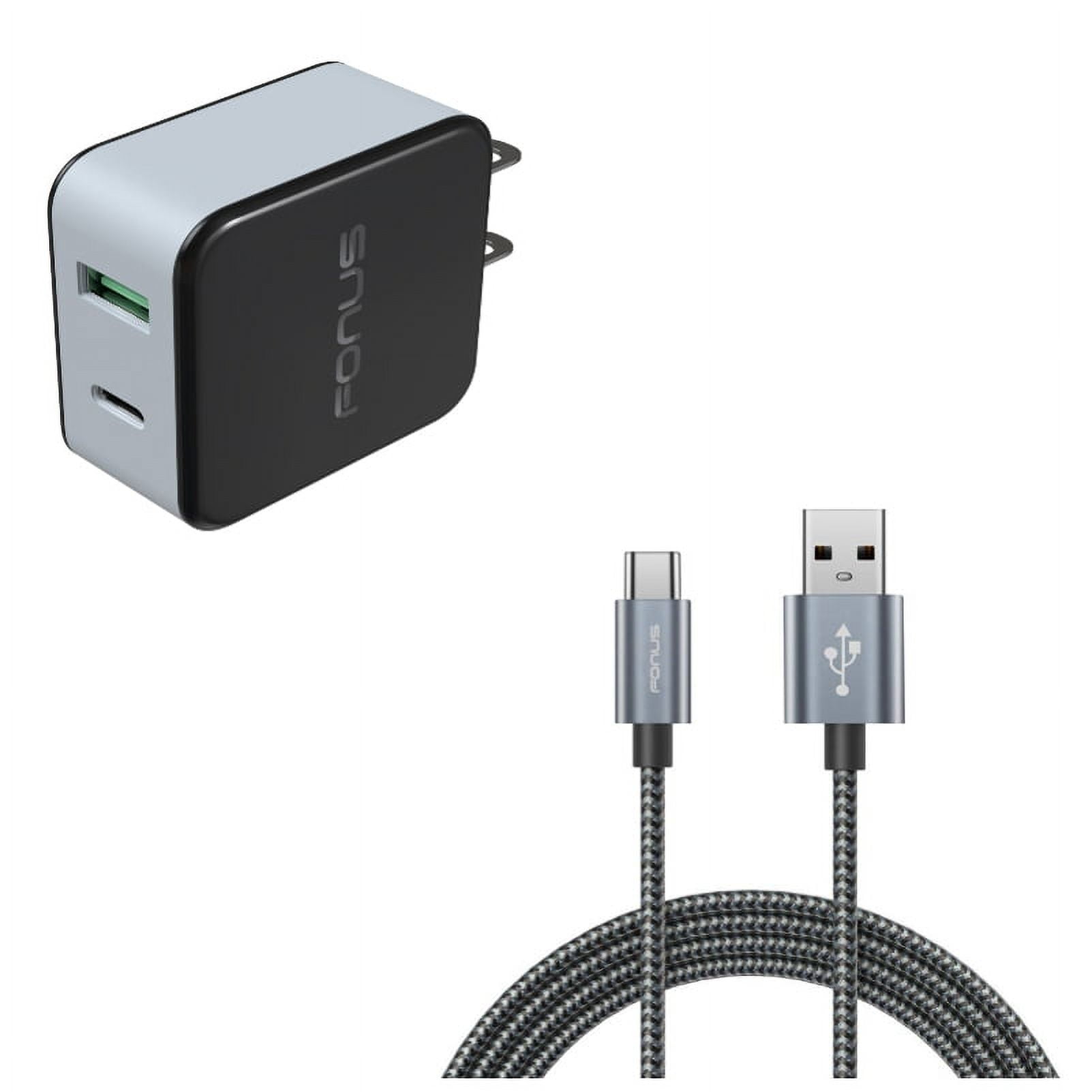 Power Cord Type-C 10ft USB Cable w 2-Port USB 36W Quick Home Charger K7K for Samsung Galaxy Tab S6 10.5 S5e 10.5 S4 10.5 Note 10 Plus A 10.1 (2019) Fold A20 A10e - Sony Xperia 5 10 Plus 1