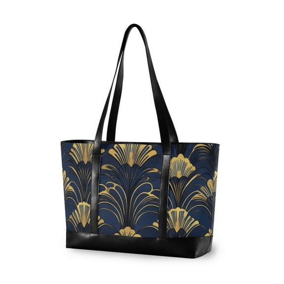 FORMRS Laptop Tote Bag for Women with 15.6" Computer Compartments Handbag, Gold Art Pattern
