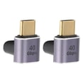 thumbnail image 3 of 2 Uds USB C Adaptador macho a hembra Ángulo recto 90 grados PD 100W 40Gbps 8K60Hz NikouMX, 3 of 8