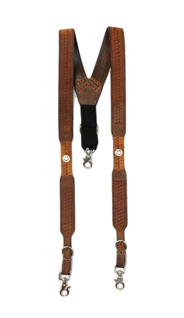 Nocona Embossed Basketweave Suspenders N8512448 