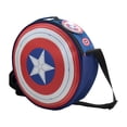 thumbnail image 2 of Lonchera Circular, Diseño Capitán América, Disney Marvel, Lonchera Reutilizable con Aislamiento Térmico con Correa Expandible, Color Azul, 2 of 6