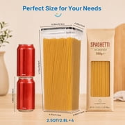 Sindcom Airtight Food Storage Containers with Lids, 6PCS Plastic Spaghetti Container, 2.8L