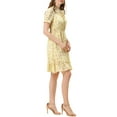 thumbnail image 4 of Allegra K Women's Floral Ruffle Hem Short Sleeve A-Line Smocked Chiffon Dress, 4 of 6