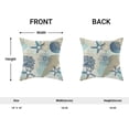 thumbnail image 2 of Summer Pillow Covers 18x18 Set of 2, Beach Seashell Coral Starfish Decorative Coastal Throw Pillows Linen Ocean Themed Farmhouse Cushion Outdoor Pillow Covers for Sofa Couch Outdoor Decor, 2 of 6