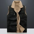 thumbnail image 4 of KDFJPTH Men Autumn And Winter Solid Pocket Sleeveless Top Jacket Coats Vest Blouse Mens Tall Coats, 4 of 5