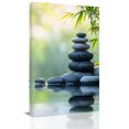 thumbnail image 2 of Canvas Wall Art, Zen Stones Framed Canvas Prints for Living Room Bedroom, Nature Water Reflection Country Botanical Large Gallery Wrapped Wall Decor for Home Office, Gifts, 16"x20" Ship Next Day, 2 of 9
