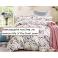 Swanson Beddings Daisy Silhouette 100% Cotton Sheet Set – Queen, 300 Thread Count, Includes Fitted & Flat Sheets + 2 Pillowcases