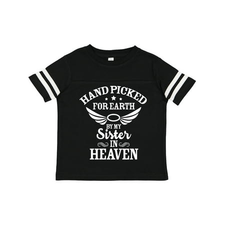 

Inktastic Handpicked for Earth by My Sister in Heaven with Angel Wings Gift Toddler Boy or Toddler Girl T-Shirt