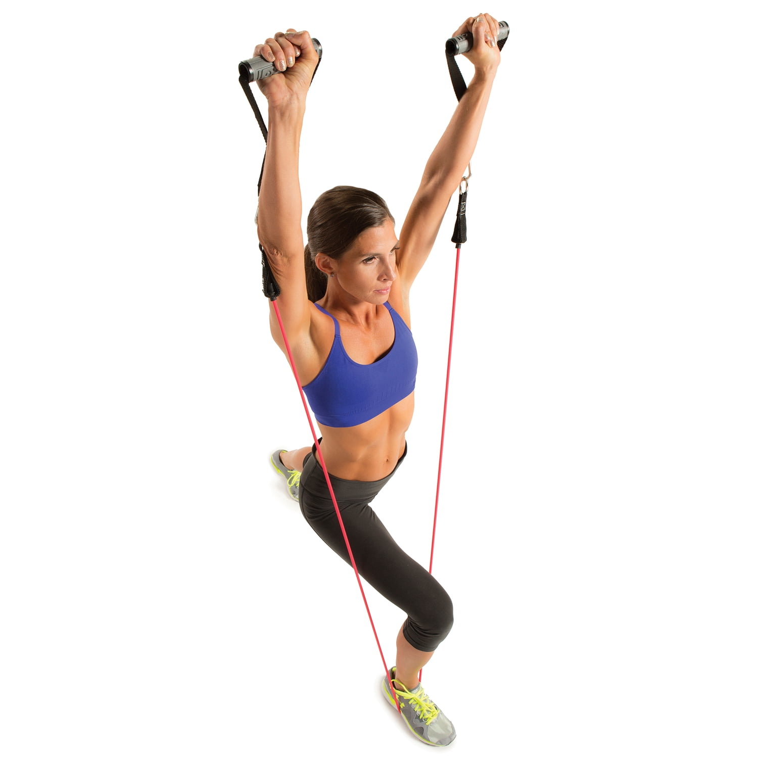 GoFit Power Tube Resistance Band, 60 lb Deep Red Latex Rubber, 54 Inch for Strength Training